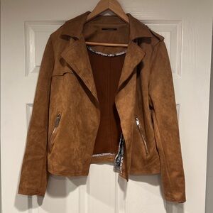 T Tahari Brown faux Leather Jacket for Women